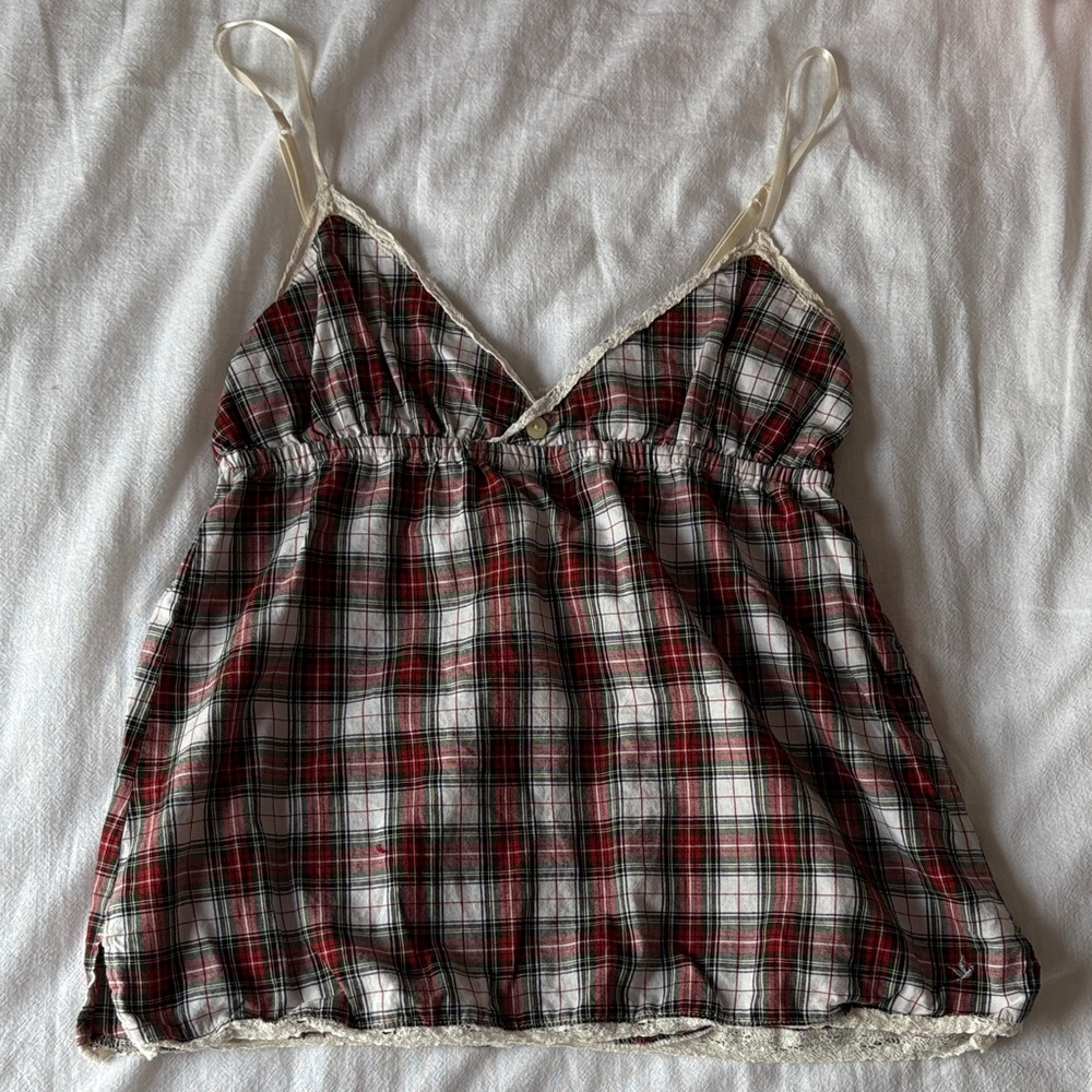 Plaid Spaghetti Strap Women's Babydoll Camisole